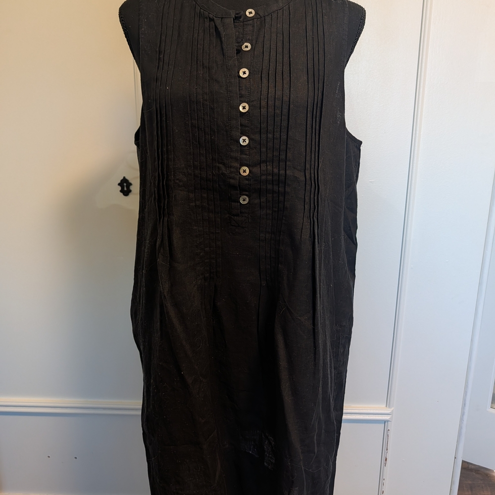 NWT Quince Black Linen Dress
